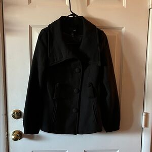 H&M Elegant Black Pea Coat